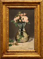 Moss Roses in a Vase